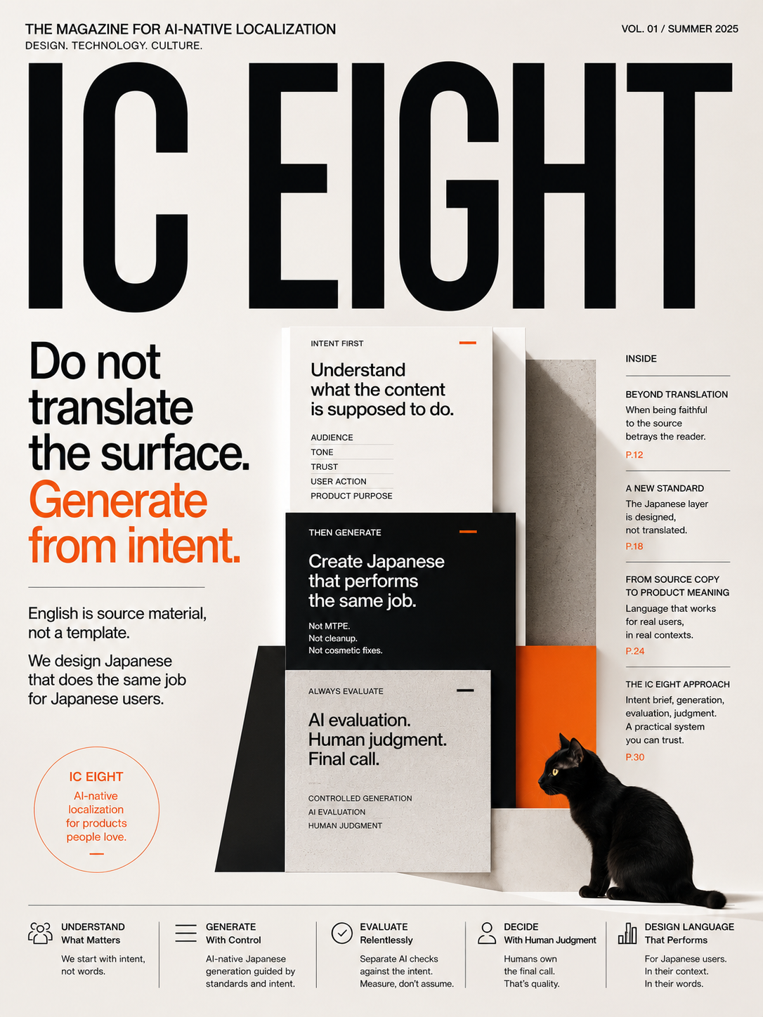 IC Eight magazine cover — AI-native localization for products people love